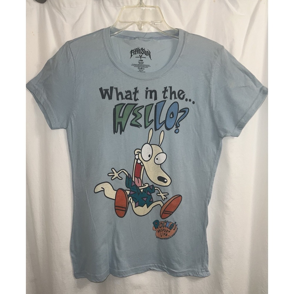 ROCKO'S MODERN LIFE Large "What In The…‎ Hello?" T-shirt Fifth Sun